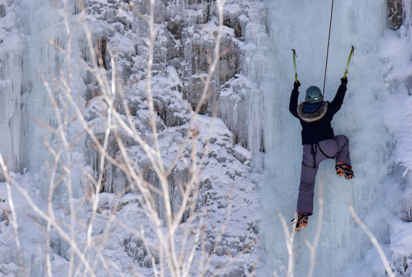 Ice Climber scaling a wall